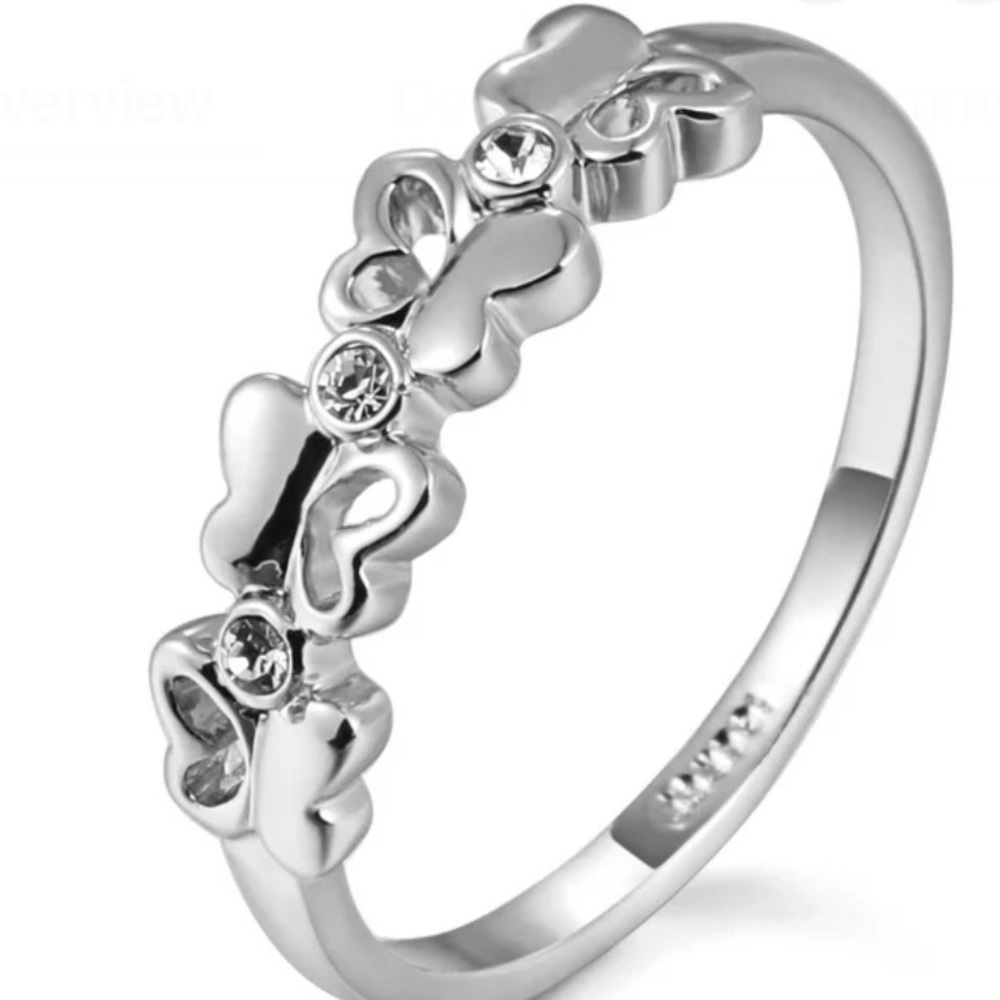 Beautiful Butterfly Ring Crystal Gold Plated 3 Pk
